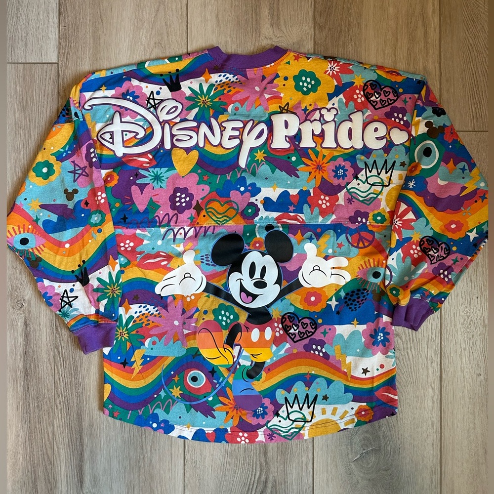 Disney Pride Multicolor Mickey Mouse Rainbow Long Sleeve Top